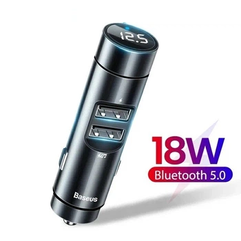 FM-модулятор Baseus Bluetooth 5.0 Wireless MP3 2xUSB 3.1A Black