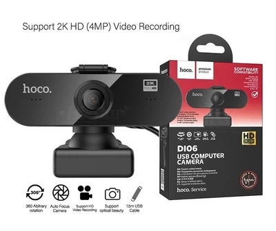 Веб-камера Hoco для компьютера/ноутбука 2K FullHD/4MP/1.5M/360°
