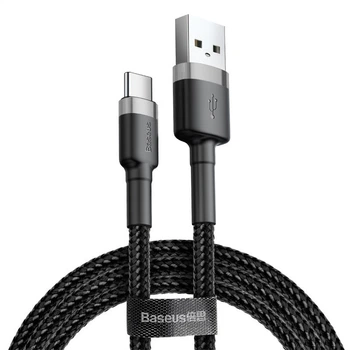 Кабель Baseus USB—Type-C 1м 3A Cafule Black-Grey (CATKLF-BG1)