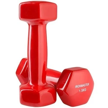 Гантели IronMaster, винил, 1,5 кг х 2 шт., красный (IR92022-215)