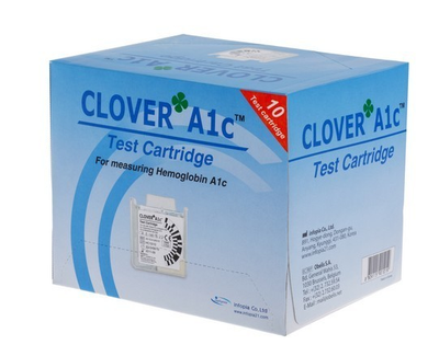 Тест-картридж для визначення глікованого гемоглобіну (HbA1c) до експрес-аналізатора Clover A1c Infopia 10шт. в упаковці