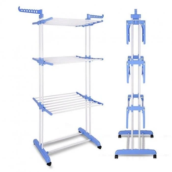 Универсальная складная напольная сушилка для вещей на колесах Garment Rack With Wheels