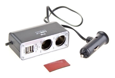 Разветвитель прикуривателя PULSO 2 выхода + 2 USB (1000 mA) /предохр. (WF-0030)