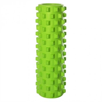 Массажный ролик EasyFit Grid Roller PRO 45 см зеленый(роллер, валик, цилиндр МФР и йоги, массажер для спины, ног, рук, шеи)