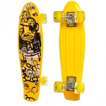Скейт Пенні борд Penny board Profi з малюнком для дітей і підлітків Жовтий RLMS 0749-5