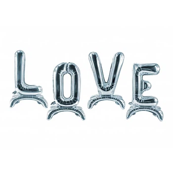 Кульки Букви love срібні 05866