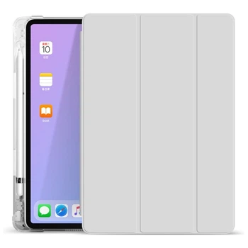Силіконовий чохол обкладинка Transparent + Pencil Holder BBM1 для iPad Air 4 2020/Air 5 2022 10,9"/Air 11" 2024(M2)/2025(M3)/2026(M4) Сірий