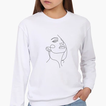 Свитшот женский Контурный минимализм (Contour minimalism) (8771-1359) Черный L