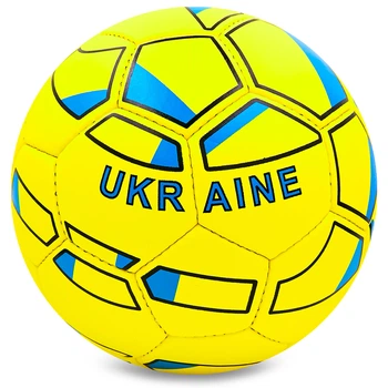 Мяч футбольный №5 PU Гриппи сшит вручную BALLONSTAR UKRAINE FB-0047-766 (№5, желтый-голубой)
