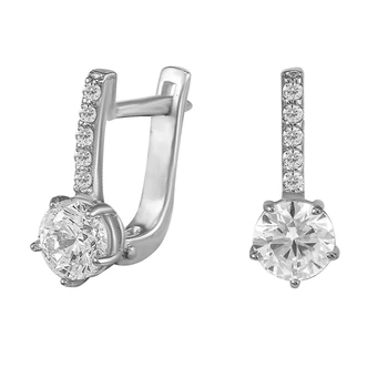 Серьги из белого золота с куб. циркониями 854595