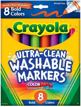 Разноцветные фломастеры Crayola Ultra Clean Washable Markers широкая линия 8 шт