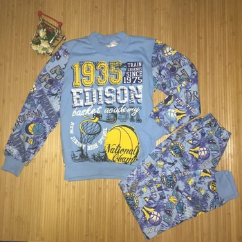 Пижама (футболка с длинным рукавом + штаны ) ТР 134 см 8-9 лет Голубая 693