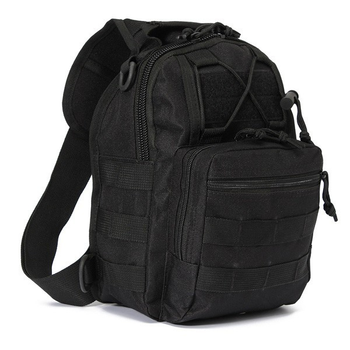 Тактический рюкзак Silver Knight однолямочный с системой M.O.L.L.E Black (098-black)