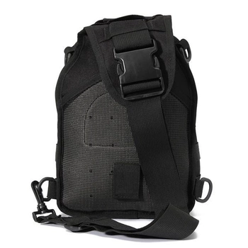Тактический рюкзак Silver Knight однолямочный с системой M.O.L.L.E Black (098-black)