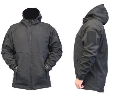 Тактическая куртка Tactic с капюшоном softshell Черный размер M (5000HB-M)