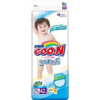 Подгузники GOO.N для детей 12-20 кг (размер Big (XL), на липучках, унисекс, 168 шт)