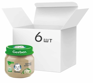 Упаковка овощного пюре Gerber Цветная капуста с 6 месяцев 80 г х 6 шт (7613287164988)