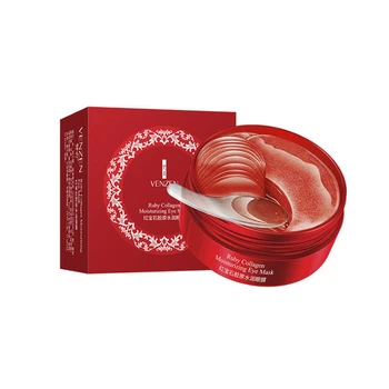 Гидрогелевые патчи VENZEN Ruby Collagen Moisturizing Eye Mask с экстрактом бурых водорослей и коллагеном 80 г