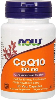 Коэнзим Q10 Now Foods CoQ10 with Hawthorn Berry 100 мг 30 капсул (733739032102)