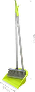 Набор для уборки Casabriko PALETTA VIOLA совок поворотный с резиновой кромкой, короткой ручкой и веником (CB11723)