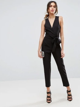 Комбінезон із запахом та зав'язкою спереду ASOS AS100620-5 XL (79751XL) Чорний