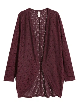 Кружевной кардиган H&M 0317879 XS (72349XS) Бордовый