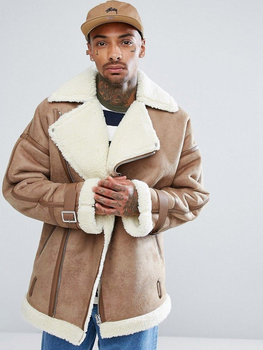 mens sheepskin coat asos