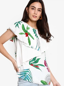 Блуза с тропическим принтом Desigual 75B23A6 L (79354L) Белый
