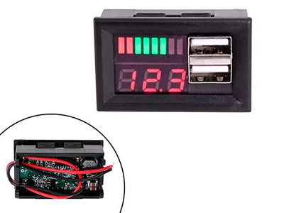 Индикатор Rylybons заряда аккумулятора + вольтметр 12В + 2xUSB автомобильный (116146)