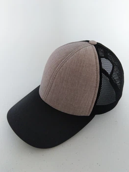 Кепка Lider бейсболка-класика сетка Cap One Size 55-60 Черный и светло-коричневый