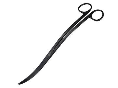 Ножиці гострокінцеві вигнуті S-подібні хвильові BSFH Professional Black, 25см (BSGH-SC-S)