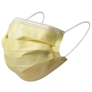 Дитячі маски 3х шарові з фільтром (мельтблаун) і затискачем для носа 50 шт жовті