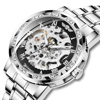 Механические часы Winner Diamonds (silver-black)