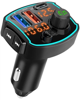 ФМ трансмиттер Aiver F69 MP3 RGB Bluetooth v5.0 PD3.0 + QC3.0