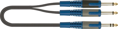 Кабель акустический Quik Lok RKSA100-2 (6,3mm stereo - 2 x 6,3mm mono) 2m