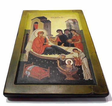 Икона Рождество Пресвятой Богородицы - на ковчежной доске (1071-1)