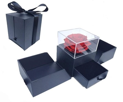 Подарочная шкатулка настоящая стабилизированная Роза в коробке для украшений Rose Box