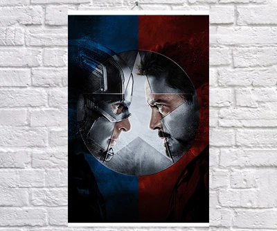 Постер BEGEMOT Мстители Супергерои MARVEL Железный Человек и Капитан Америка 40x61 см (1124050)