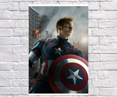 Постер BEGEMOT Мстители Супергерои MARVEL Стивен Роджерс Капитан Америка Captain America 40x61 см (1124058)