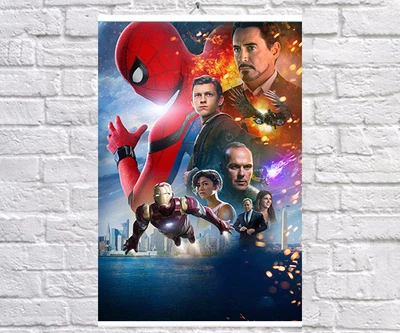Постер BEGEMOT Месники Супергерої MARVEL Людина павук Пітер паркер і Тоні Старк Залізна людина 40x61 см (1124043)