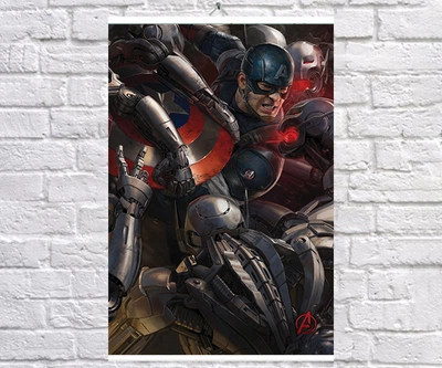Постер BEGEMOT Мстители Супергерои MARVEL Стивен Роджерс Капитан Америка Captain America 40x61 см (1124072)