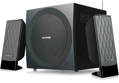 Акустическая система MICROLAB M-300U 2.1, 38W, mini-jack/USB/SD/FM, черный