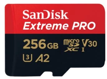 Карта памяти SanDisk 256GB microSDXC C10 UHS-I U3 R170/W90MB/s Extreme Pro V30 + SD (SDSQXCZ-256G-GN6MA)