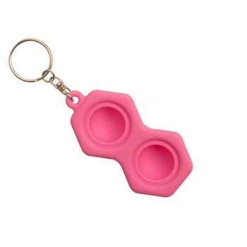 Офисная настольная игрушка антистресс Pop It fidget брелок кулон для ключей из силикона и пластика 8-образная 4.2 см Розовый