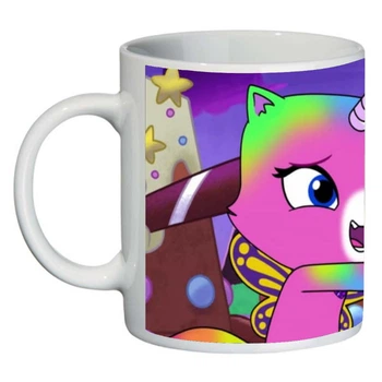 Кружка Райдужно метеликова однорідна кішка SuperCup (чашка-SC-Rainbow Butterfly Unicorn Kitty-0020)