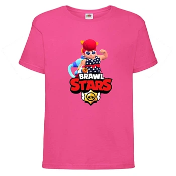 Футболка детская Brawl Stars Pam Beach (Бравл Старс Пэм Пляжная) малиновая 104 см