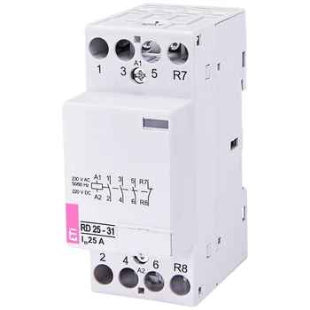 Контактор ETI RD 25-31 4P 25A 230V AC/DC 3NO+1NC 2464012 модульный