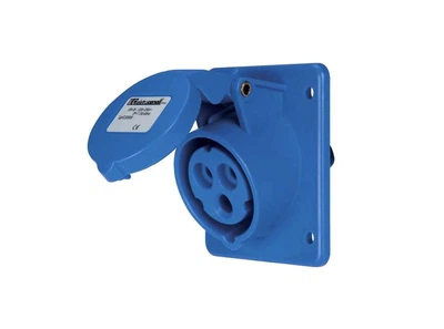 Розетка встраиваемая IP44 32A 2P+PE 230V Elettrocanali EC69252 силовая (стационарная наклонная 20°)