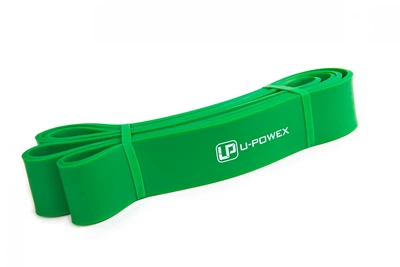 Резиновая петля U-powex Power band зеленая 44мм ширина 23-63кг нагрузка для фитнеса, тренировок, подтягиваний, резина для турника, резинка-эспандер