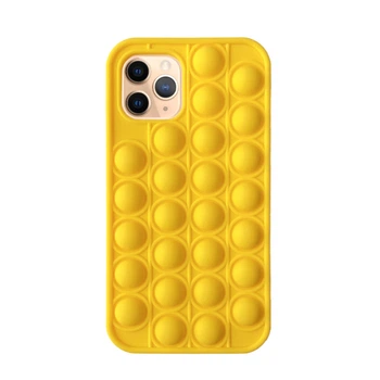 Чохол силіконовий для iPhone 11 Pro жовтий з функцією антистрес Pop it Без бренду